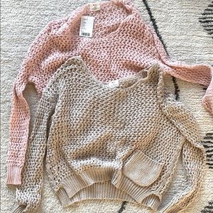UO Pins & Needles Relaxing Sweatshirt Pink/Beige
